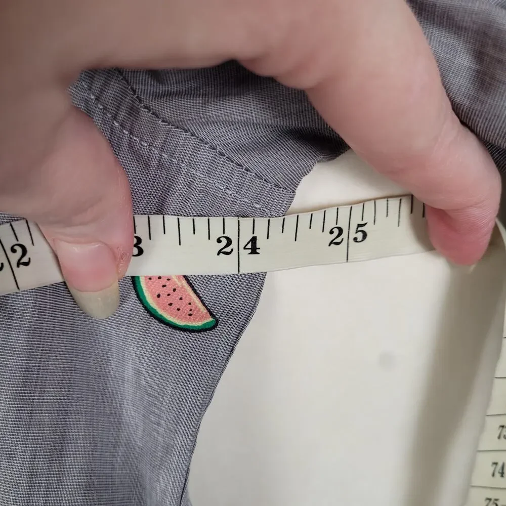 Banana Republic Luxe Poplin untucked slim fit button up Size XL Grey Watermelon